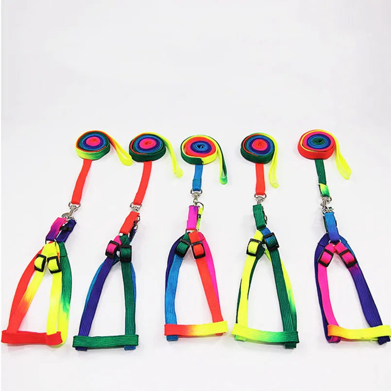 1PC Colorful Nylon Puppy Dog Harness and Leash Set For Small Dog