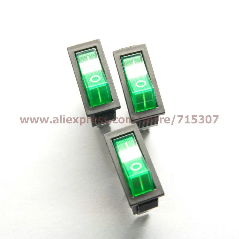 KCD3-101N KCD2 green on-off 3pins with light 16A 250V(1)