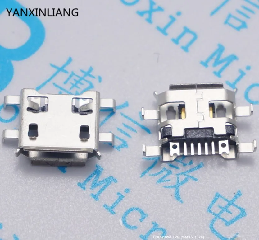 100 шт. разъем Micro USB 5pin 0 72 мм тяжелая пластина тип B есть боковое гнездо для завивки