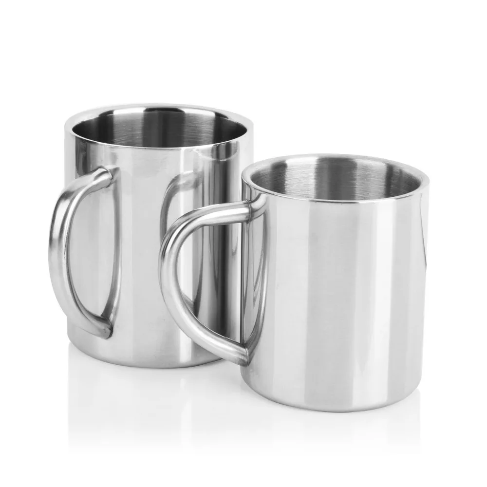 KOOLAS Stainless steel coffee cup double wall thermal  480ML Silver 