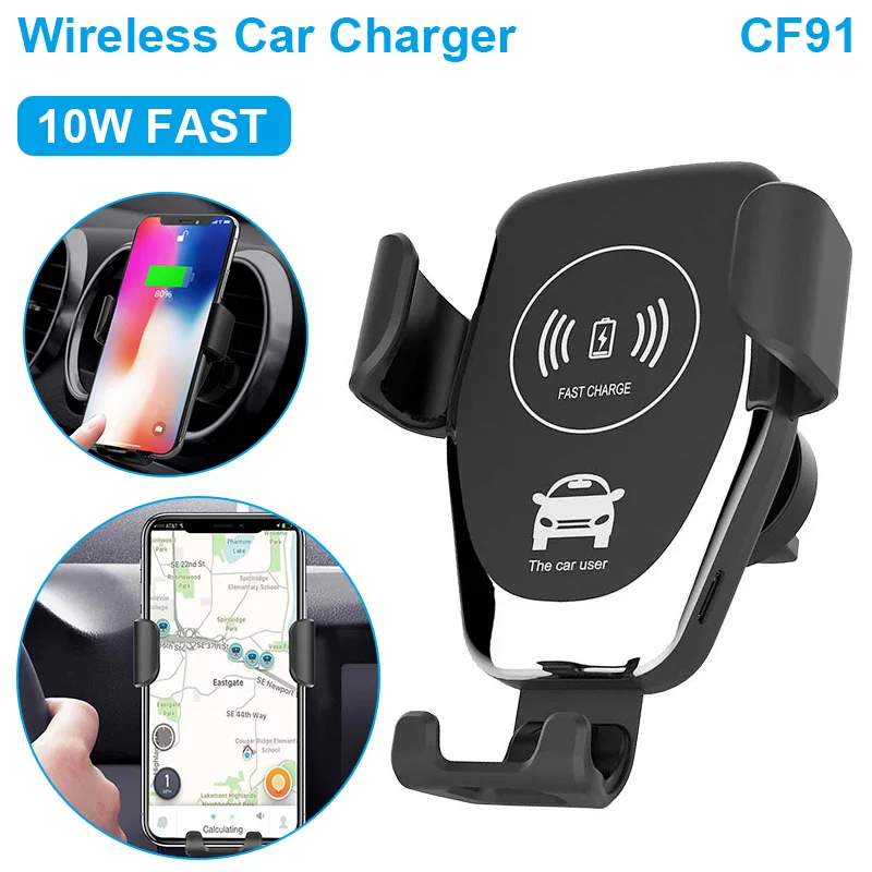 

New Arrival 10W Fast Wireless Car Charger Mount Holder Stand For Universal Mobile Phones Iphone Android Simple Installation
