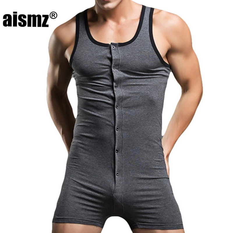 Aismz Slim Fitness Mens Bodysuit Body Shaper Sleeveless Bodybuilding