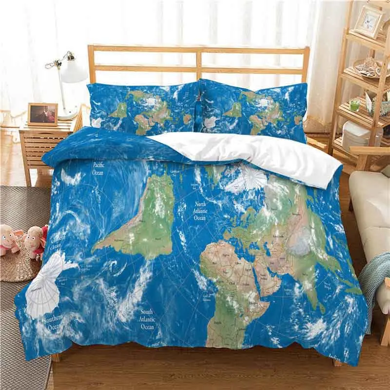 WAZIR карта мира 3D реактивной печати постельных принадлежностей пододеяльник наволочки одеяла постельные наборы карта страны постельное белье - Цвет: 12