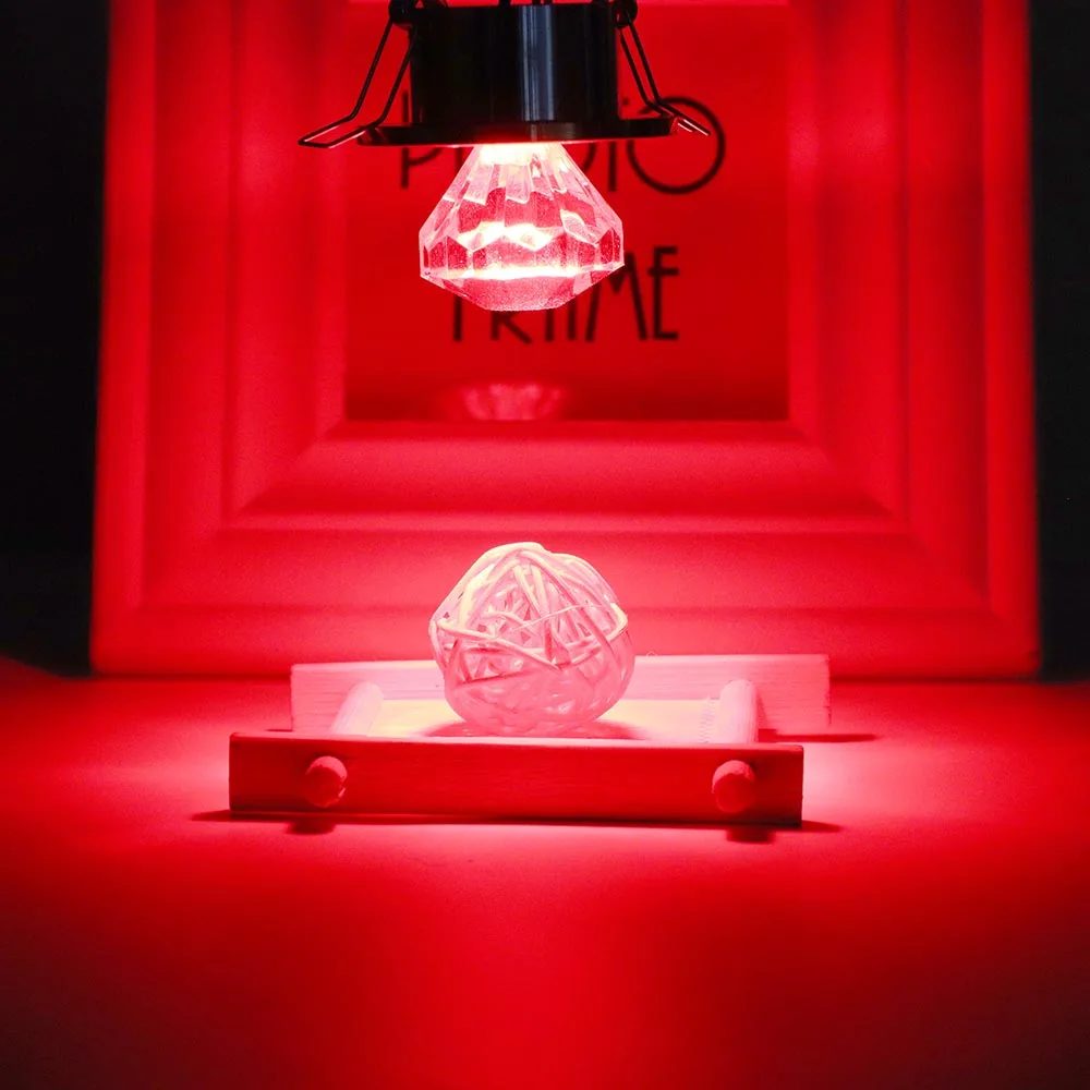 5PCS Luxurious LED Spotlight Mini Led Spot Light Cabinet Lamp Bulb 3W Diamond Ceiling Down Lighting AC85-265V Gold Aluminum JQ