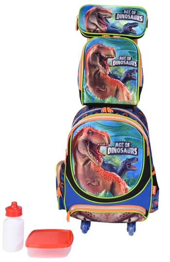 dinosaur trolley school bag