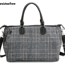 Новая модная клетчатая Женская дорожная сумка в Корейском стиле, портативная вместительная сумка для багажа,, спортивная сумка, повседневная сумка C255