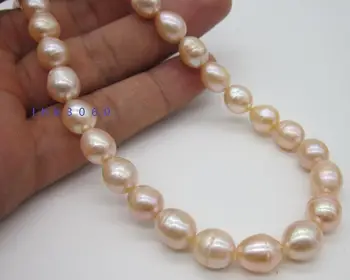 

11-13MM GENUINE NATURAL SOUTH SEA PINK PEARL NECKLACE NEW YELLOW GOLD CLASP>Selling jewerly free shipping