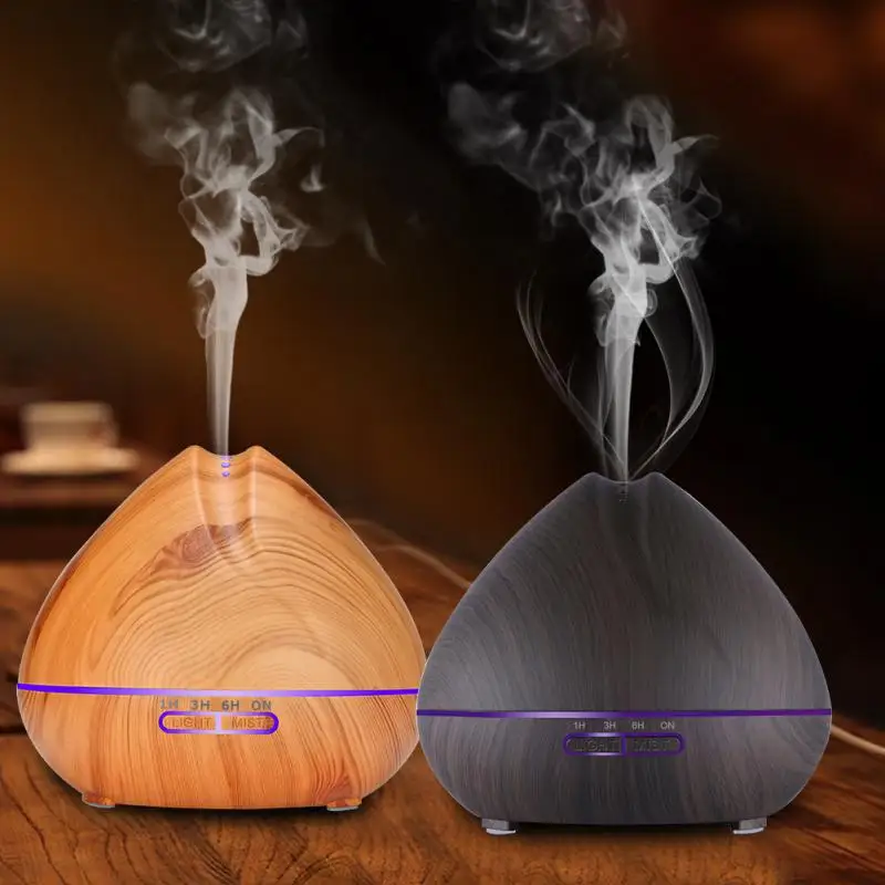 New 550ML Essential Oil Aroma Diffuser Wood Grain Remote Control