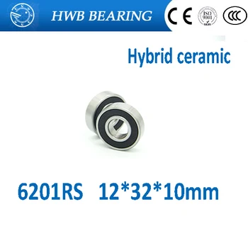 

Free shipping 6201-2RS 6201 2RS 12*32*10mm chrome steel hybrid ceramic ball deep bearing 12X32X10mm for bicycle part