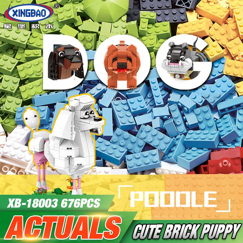 

XINGBAO 18003 Genuine 620Pcs Cute Puppy The Four Puppys in One Set Model Building Blocks Bricks Funny Toys For Kids As New Gifts