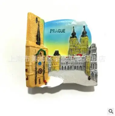 

magnet prague fridge magnet 3D resin hand-painted magnets for refrigerators for scenic souvenir fridge city magnets