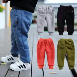 Новинка 2018 года, зимние детские штаны, модные детские утепленные вельветовые штаны для маленьких мальчиков