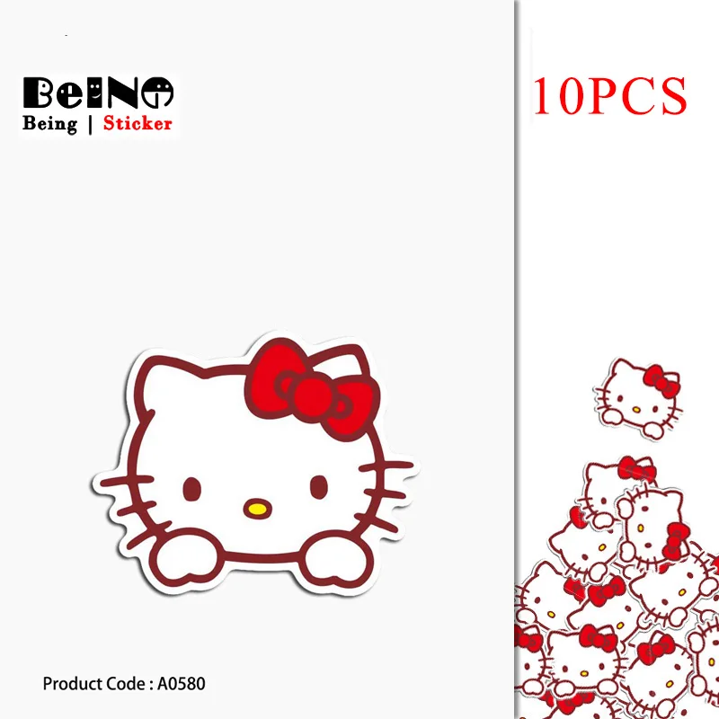 10 шт. HelloKitty Мультфильм Наклейка бантик аниме кошка водостойкий чемодан ноутбука