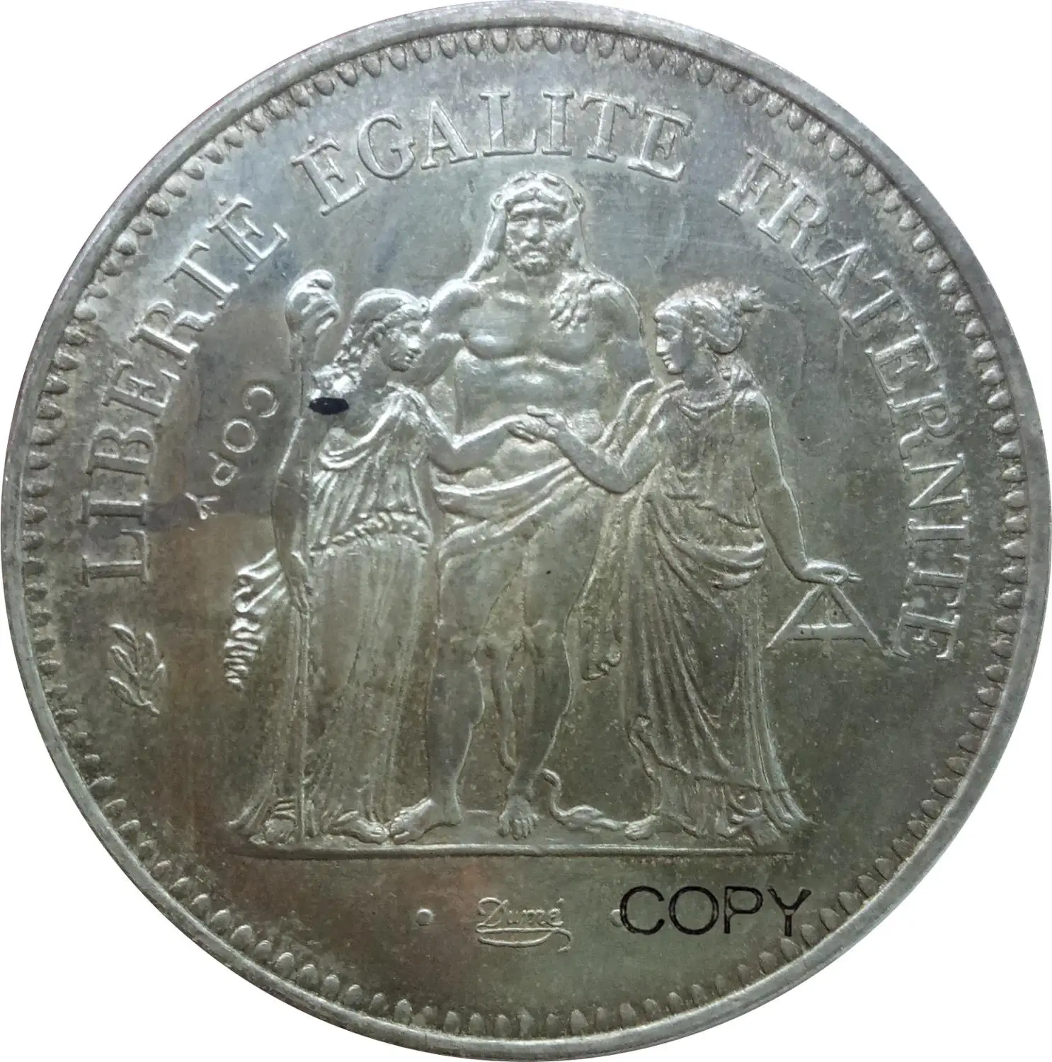 

France 50 French 1978 francs Hercule de Dupre Cupronickel Plated Silver Copy Coins