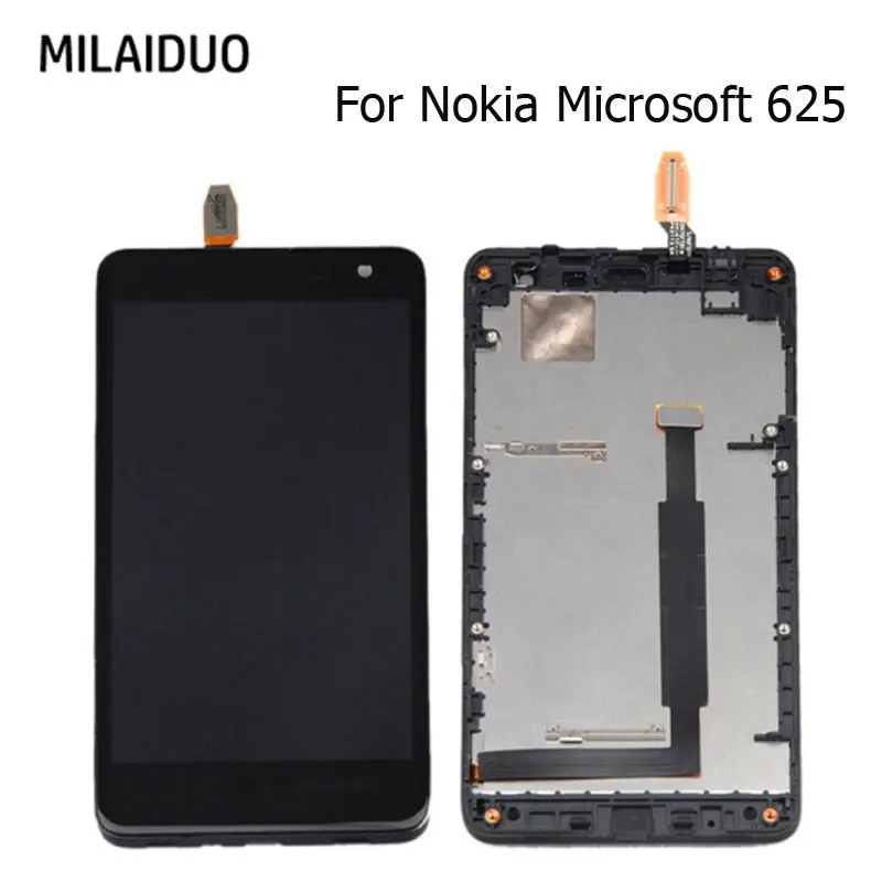 

LCD Display For Nokia Microsoft Lumia 625 Touch Screen Digitizer Full Assembly Replacement Parts Black With Frame 4.7 Inch
