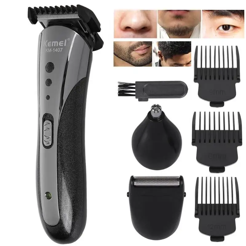 

Men 3 in 1 Multi-functional Rechargeable Electric Hair Trimmer Nose Hair Clipper Professional Razor Beard Shaver EU Plug