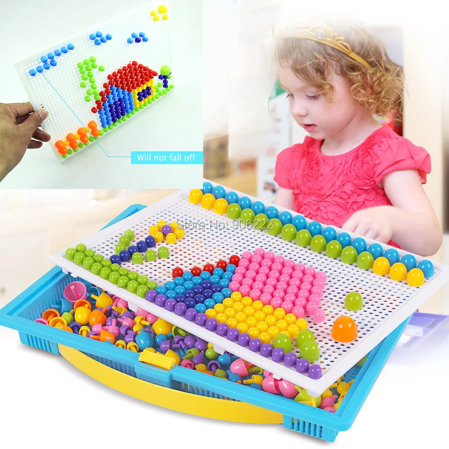 296 Pieces 3D Puzzle Games Tablets Combination Board Children Mushrooms