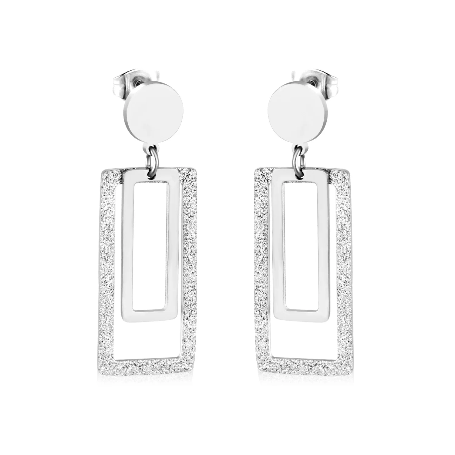 Роскошные стальные Висячие геометрические свисающие серьги женские Bijoux из