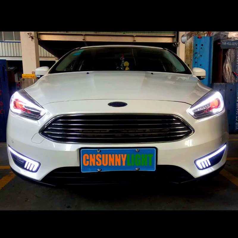 CNSUNNYLIGHT For Ford Focus 2015 2016 2017 Car Headlight Assembly LED Demon Eyes DRL Turn Signal Xenon HID Projector Lens (12)