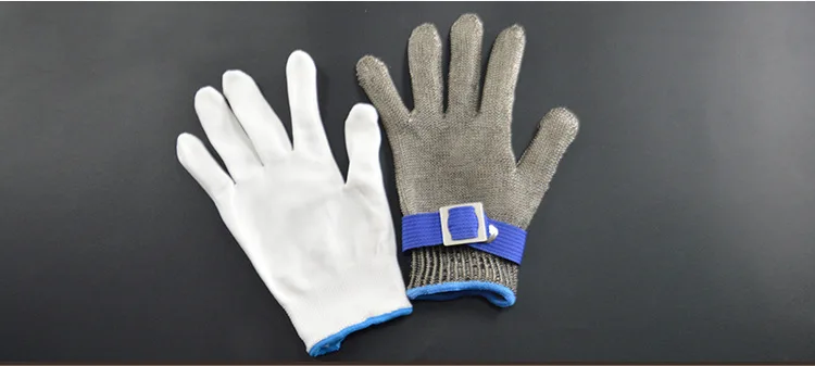 Anti-cutting gloves Stainless steel grade 5 steel wire plus PE steel ring iron gloves Anti-cutting metal slaughter woodworker