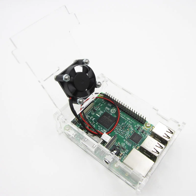 

Raspberry pi 3 Model B diy kit+ Raspberry pi 3 transparent acrylic Case Box + Active Cooling Fan