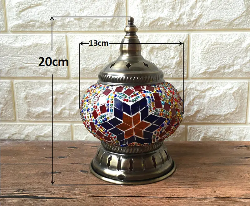 Lâmpadas para Casamento Sala de Estar Turco Mosaico Deco Quarto Candeeiros Mesa Artesanal Abajur Vidro Lâmpada 4 Luminárias de mesa