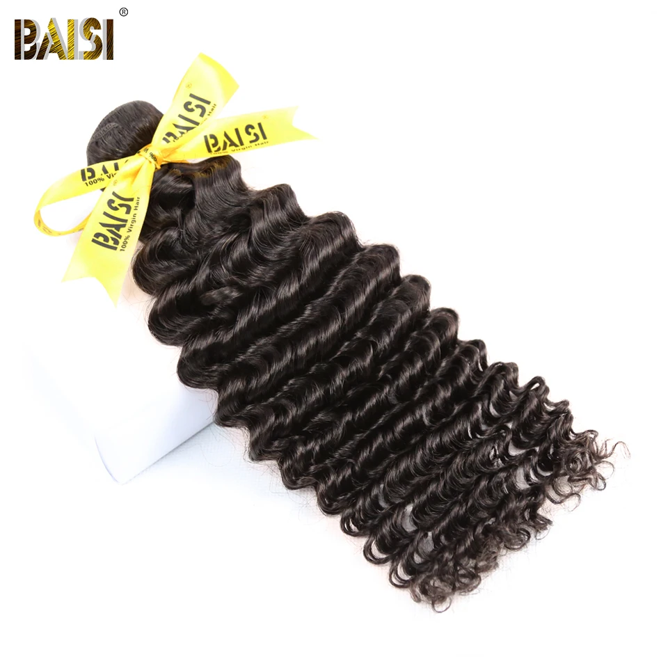 BAISI волосы Необработанные индийские глубокая волна волосы натуральные волосы плетение 3 пучка человеческих волос