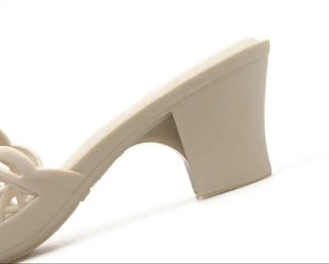 Rouroliu/для женщин летние острый носок сетки сандалии Med каблук Новые прозрачные туфли шлёпанцы для женские снаружи дышащие шлепанцы FR122
