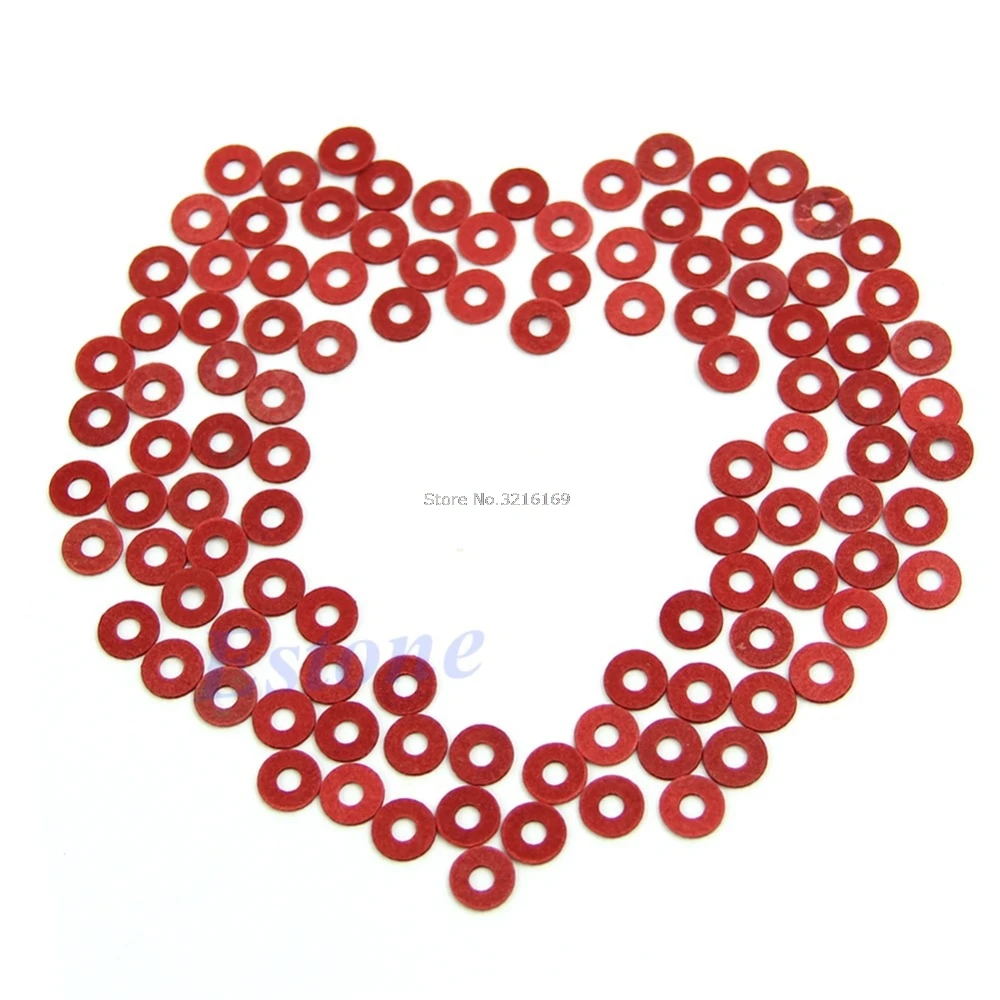 

For 100Pcs Red M3 Flat Spacer Washers Insulation Gasket Ring Promotion