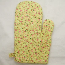 1 шт. Cooksmart хлопок(внутри и снаружи) печь Mitt/GloveYellow фон Маленький милый цветок смешанный цвет
