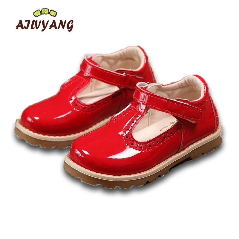 2019 Autumn New Girls Patent Leather Shoes Children Princess British Retro Style Kids T-shaped Anti-slip C483 |