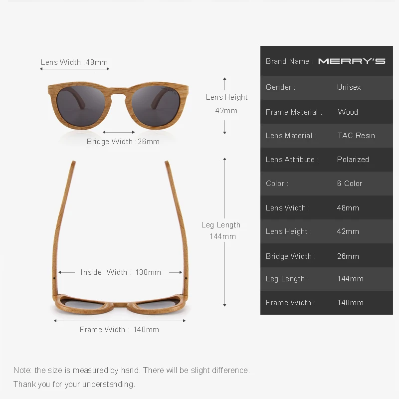 MERRYS Дизайнерские деревянные солнцезащитные очки ручной работы мужские/женские ретро поляризованные солнцезащитные очки с защитой от ультрафиолета S5268