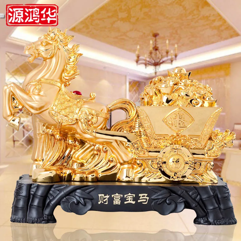 

2016 Real Sale Home Decoration Accessories Mara Gold Ornaments Gifts Plating Resin Handicraft Custom Horse Wealth