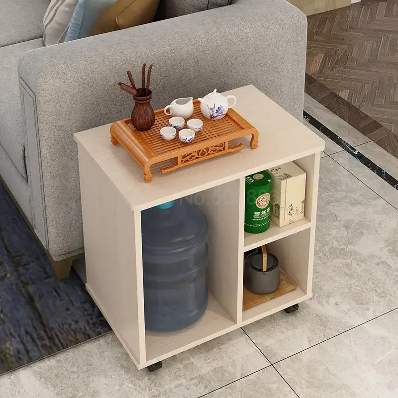 Простой кофейный мини-столик со стороны дивана, чайный шкаф, съемный чайный столик, стол для кипячения воды, несколько столов, чайная стойка