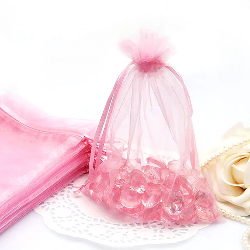 100pcs Organza Jewels Pouch Wedding Gift Bags 7x9cm Assorted Color Wholesale 