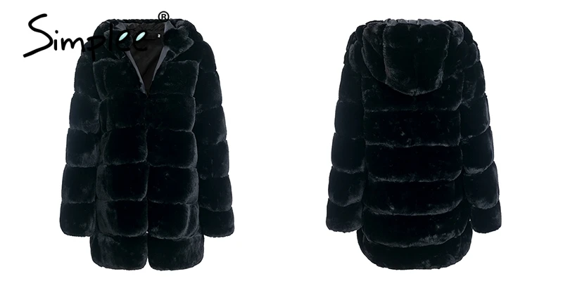 Женское серое меховое пальто-балахон Simplee, мягкий винтажный жакет, теплое длинное повседневное пальто размера плюс-сайз, пальто на зиму