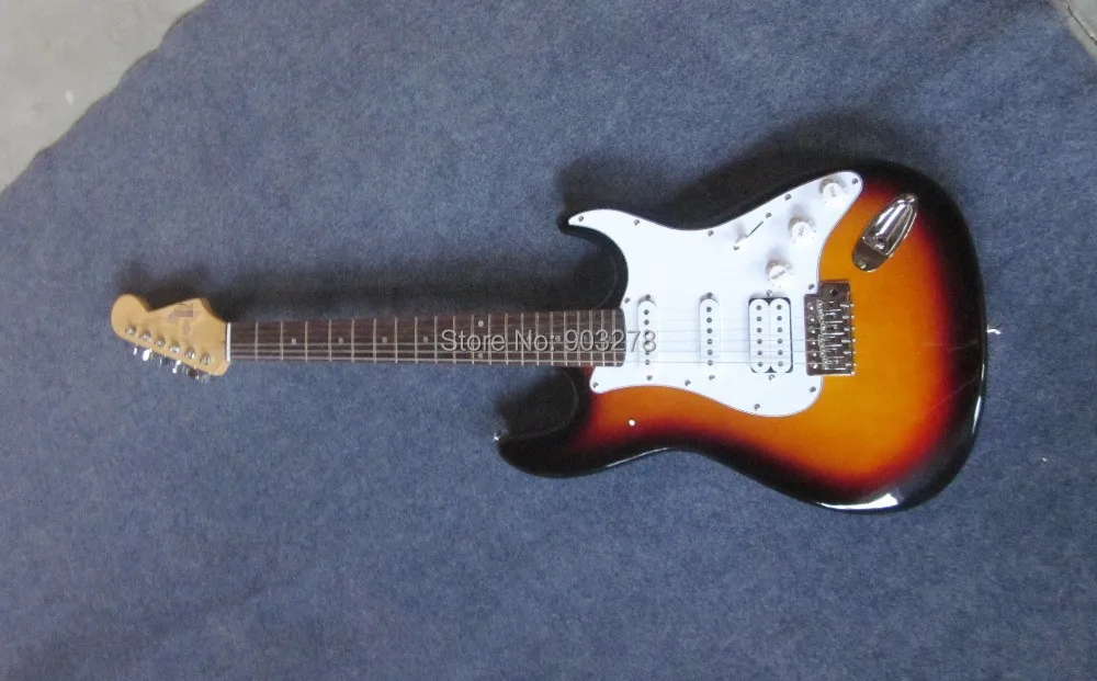 New Sunburst ST Electric Guitar free shipping s-s-h pickups New Sunburst ST Electric Guitar free shipping s-s-h pickups