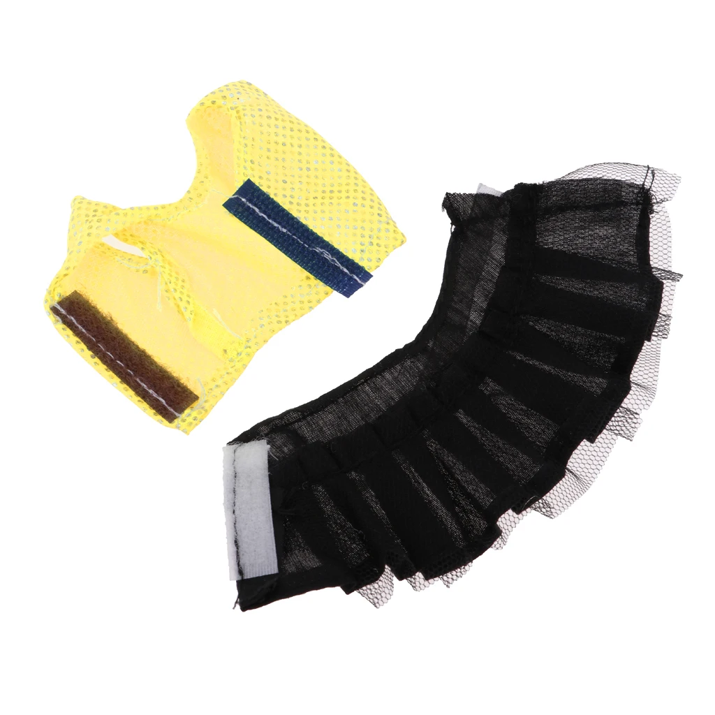  Popular 2pcs Clothes Suit Sleeveless Tops & Black Skirt Dress Princess Gown For 30cm   Dolls Accessory
