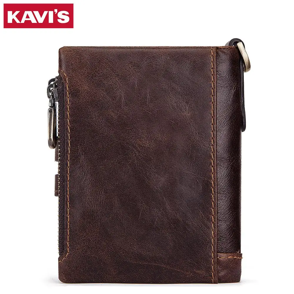 Кошелек KAVIS Rfid из натуральной коровьей кожи мужской кошелек для монет портфель