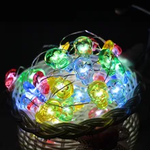 40led10ft 3 м Призрак Череп светодиодной строки украшения Хэллоуин для дома и улицы Батарея работает серебро Провода огни строки+ удаленный