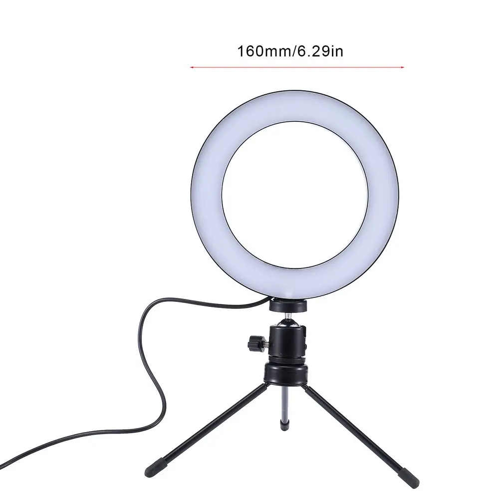 16 мм Dimmable светодиодный студийный фотоаппарат кольцо свет фото телефон видео свет лампа с штативами селфи палка кольцо стол заполняющий