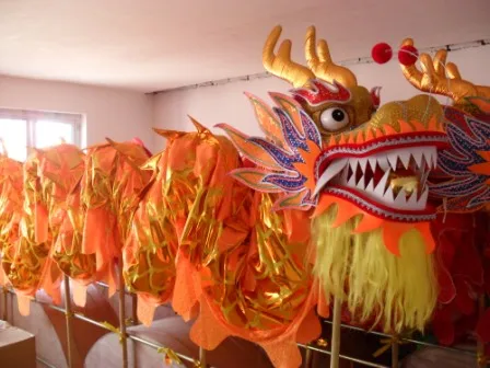Взрослый игрок Размер 4 позолоченный Китайский дракон танец Дракон Китайский народный фестиваль праздник костюм дракона