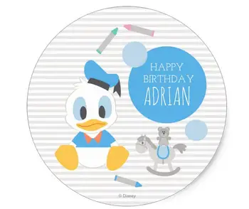 

1.5inch Donald Duck First Birthday Classic Round Sticker
