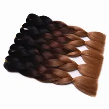 Feilimei Blonde Jumbo Braiding Hair Extensions 24″(60cm) 100g/pc Synthetic Three Toned Ombre Crochet Braids Hair Bulk Bundles