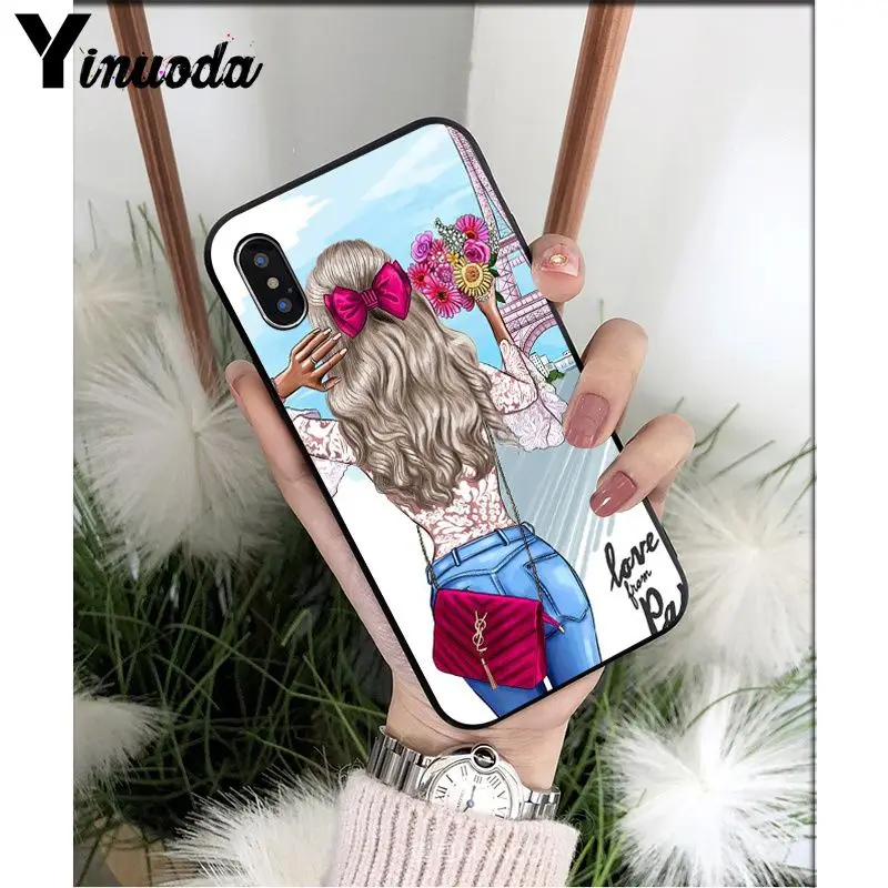 Yinuoda VOGUE, Рождественская Принцесса, девочка, босс, кофе, чехол для телефона Apple iPhone 8, 7, 6, 6S Plus, X, XS, MAX, 5, 5S, SE, XR, чехол - Цвет: A14