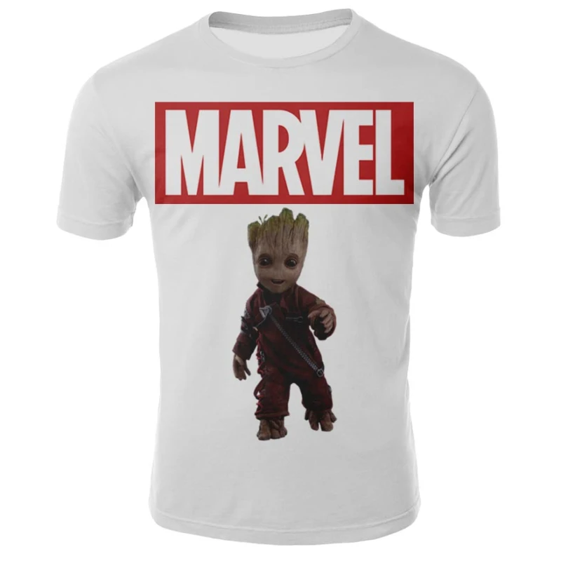 

Miracle Superhero Groot movie Galaxy Guard t-shirt summer For Men's 3D printing Men and women Casual quick-drying neck t-shirt
