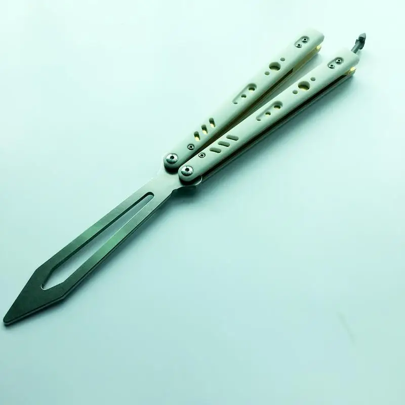 Белый Репликант бабочка тренировочный нож D2 лезвие G10 Ручка свободно качающийся EDC нож Открытый Кемпинг Охота складной карманный нож