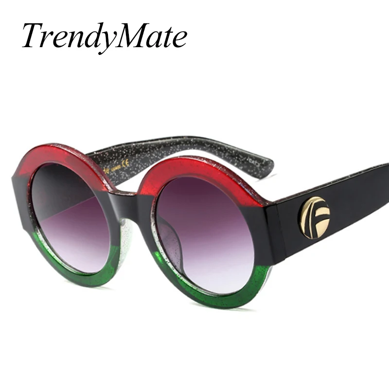 

Round Women Sunglasses 2018 Newest Brand Red Green Women Men UV400 Shades Vintage Circle Sun Glasses Lunette Femme Gafas 1251T