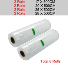 Вакуумные пакеты для хранения пищевых продуктов, пакеты для вакуумного упаковщика, пакеты для хранения свежих продуктов, длительное хранение 12+ 15+ 20+ 25+ 28 см* 500 см