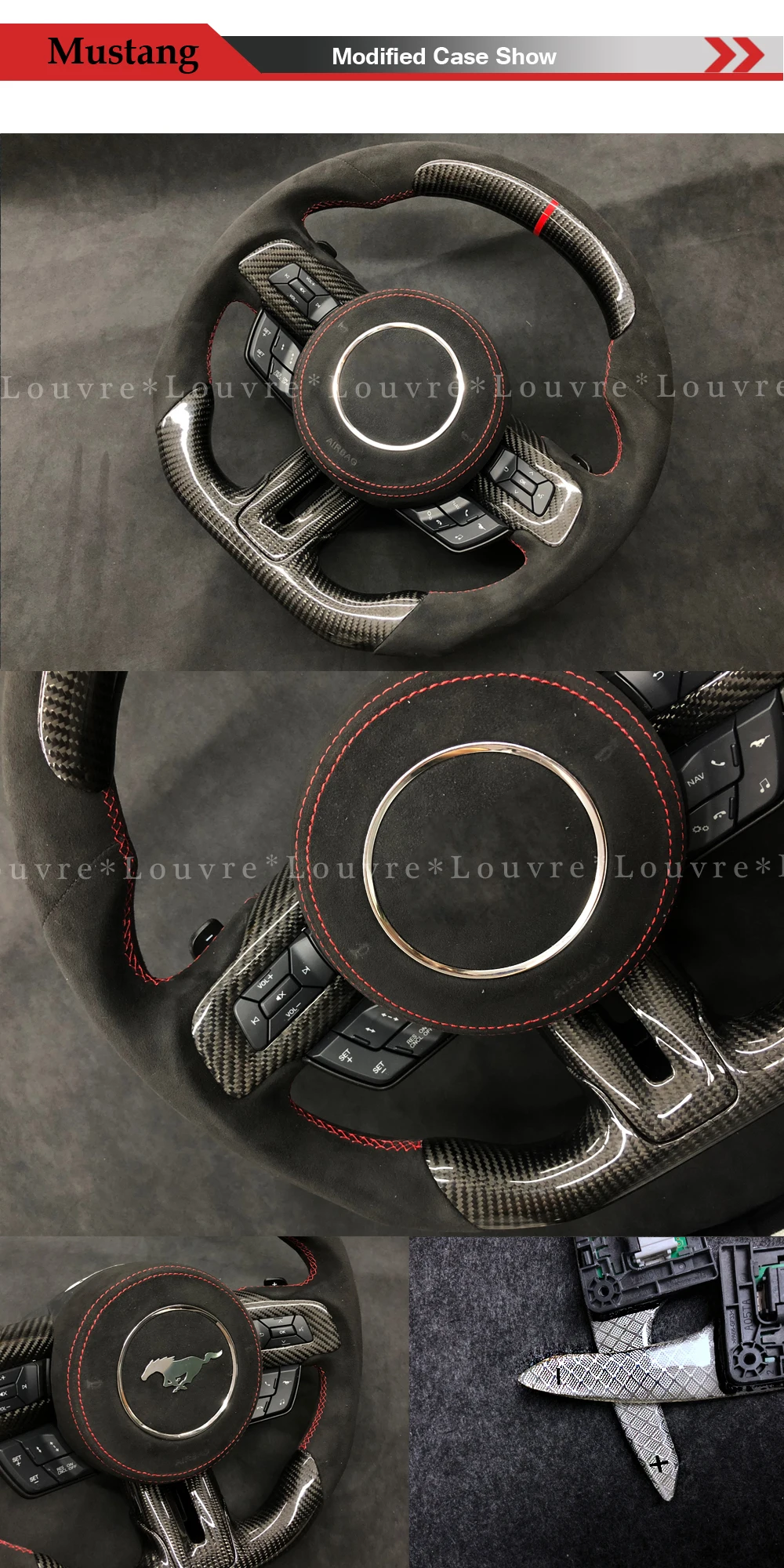 Индивидуальные Углеродного Волокна Рулевое колесо для FORD MUSTANG автомобильные аксессуары рулевое колесо